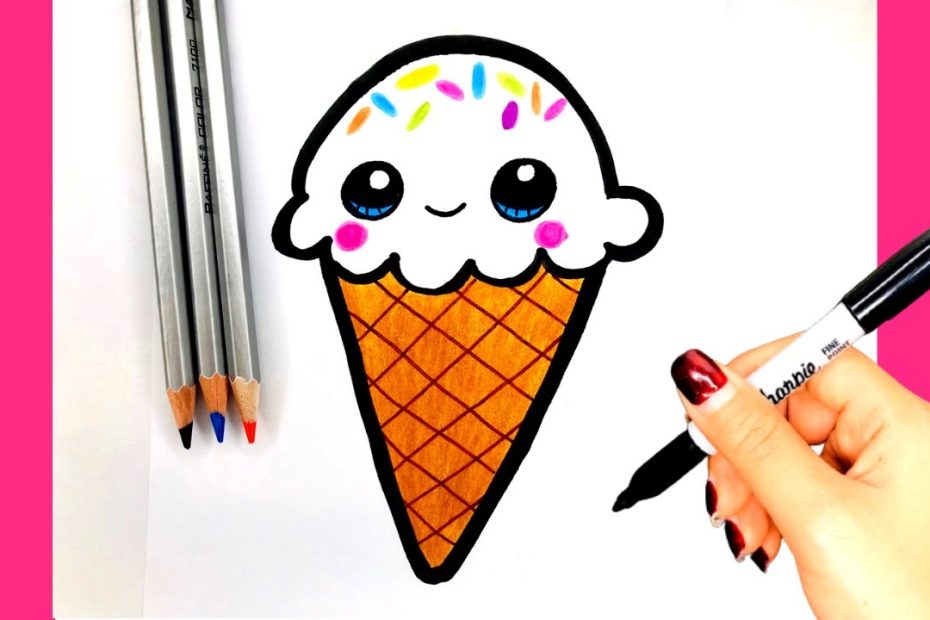 Vẽ Que Kem Đơn Giản_Vẽ Kem Ốc Quế/ How To Draw A Cute Ice Cream Easy/Thư Vẽ  - Youtube