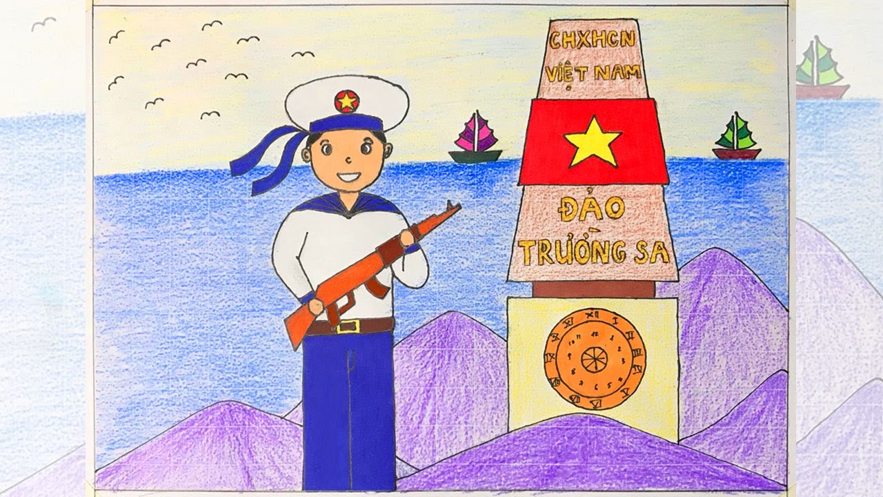 Vẽ Chú Bộ Đội Hải Quân | Vẽ Tranh Chú Bộ Đội Hải Quân : Chú Bộ Đội Canh Giữ  Biển Đảo (P19) - Youtube