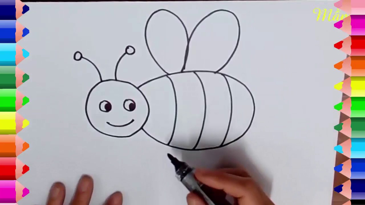 Dạy Vẽ Con Ong _ Hướng Dẫn Vẽ Con Ong _ How To Draw A Bee #Congamamnon -  Youtube