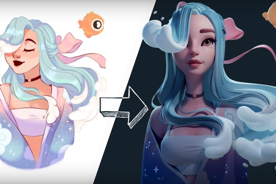2D Drawing To 3D Model Using Zbrush And Blender - Youtube