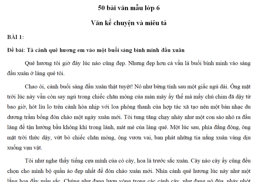 Những Bài Văn Hay Lớp 6 Hay Nhất - Giáo Viên Việt Nam