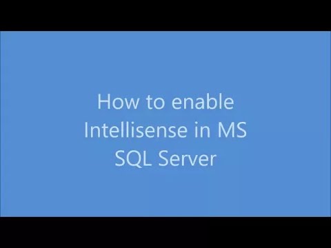 How to enable complete intelliSense features in sql server