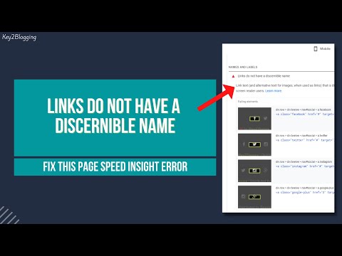 Links do not have a discernible name : Fix this Page speed insight Error