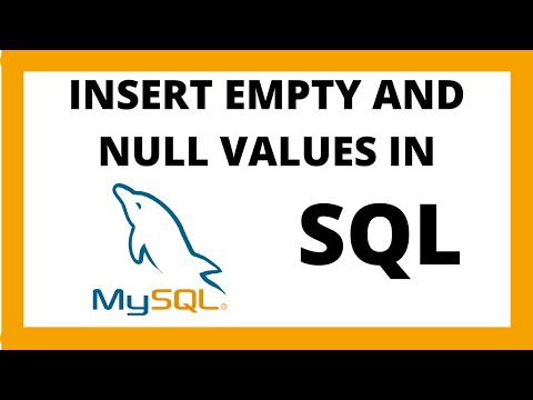 How to insert NULL and empty values in SQL table