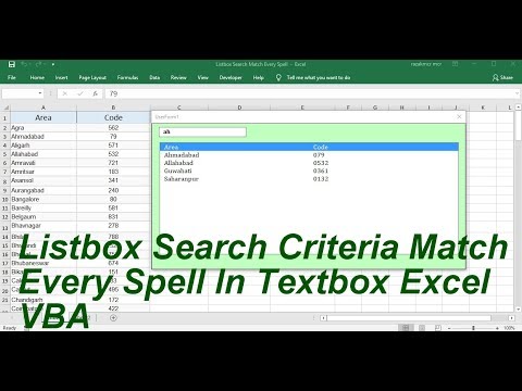 ListBox Search Crieria Match Every Spell Excel VBA