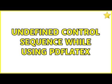 Undefined control sequence while using pdflatex
