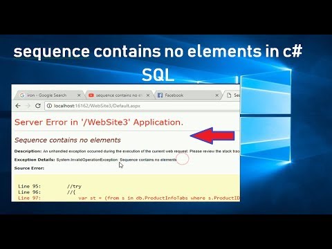 sequence contains no elements in c# sql