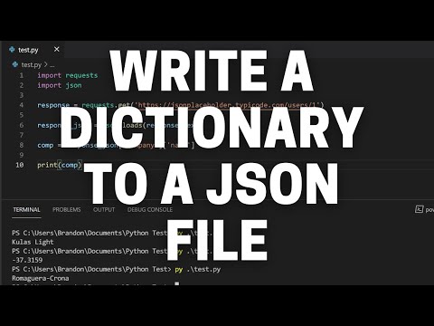 How to Write a Dictionary to a JSON File in Python - Dictionary Object to JSON