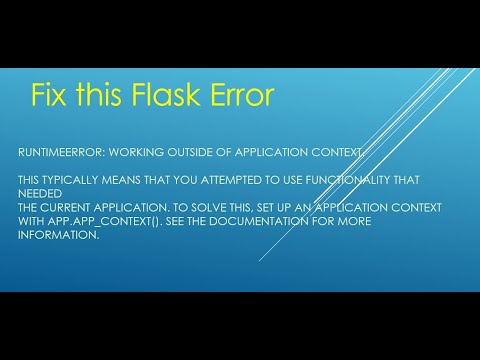 Flask - RuntimeError: working outside of application context #flask #python #flaskRunTimeError