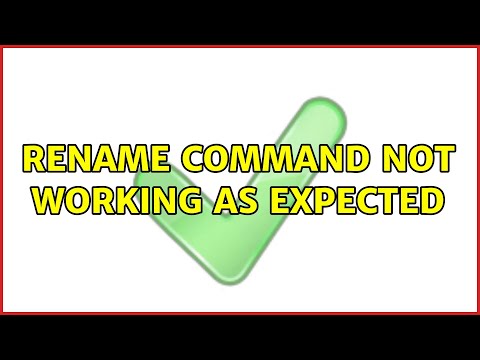 Rename command not working as expected