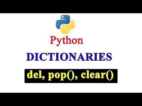 Python Tutorial - How To Delete Values in Dictionary | del | pop() | clear()