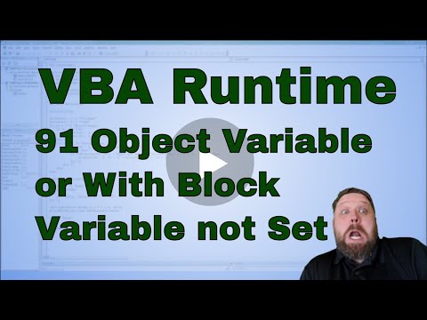 VBA Run-time Error '91' Object-variable or With block variable not set