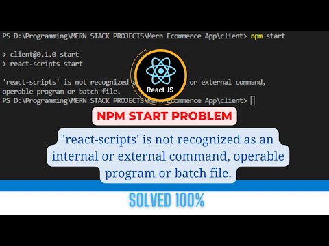 'react-scripts' is not recognized as an internal or external command, operable program or batch file