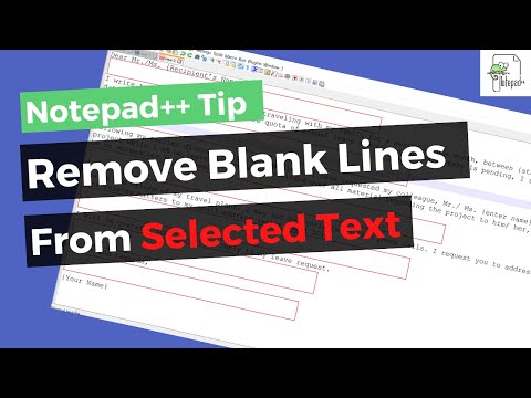 Remove Blank Lines in Selected Text from file in Notepad++