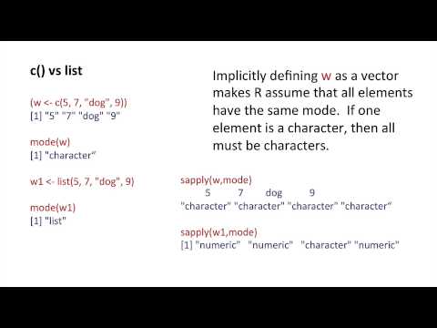 data frames and lists in R