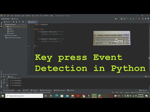how to detect keypress in python | keyboard's key press event detection in python/pycharm