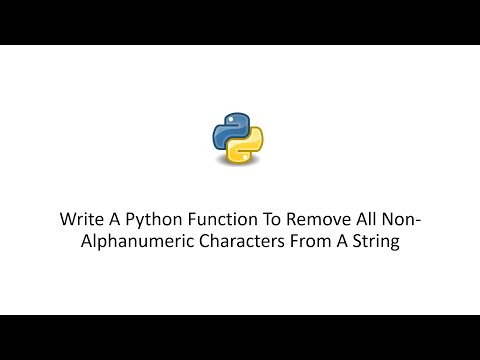 Write A Python Function To Remove All Non-Alphanumeric Characters From A String