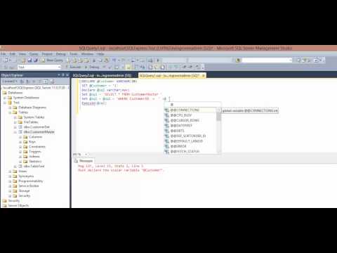 MS SQL 2013 - How to fix error Must declare the scalar variable