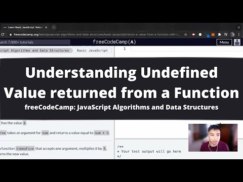 Understanding Undefined Value returned from a Function (Basic JavaScript) freeCodeCamp tutorial