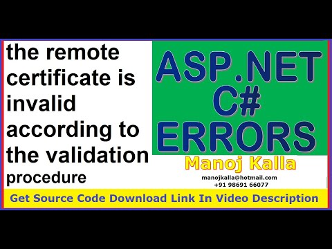 the remote certificate is invalid according to the validation procedure SMTP | Remote Certificate