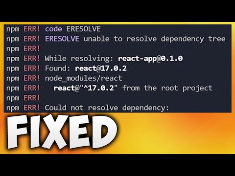 How to Fix npm ERR ERESOLVE Unable to Resolve Dependency Tree React Error in Visual Studio Code