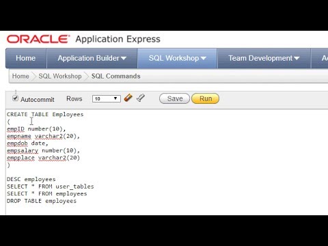 Oracle Tutorial - Create and Drop a Table Example