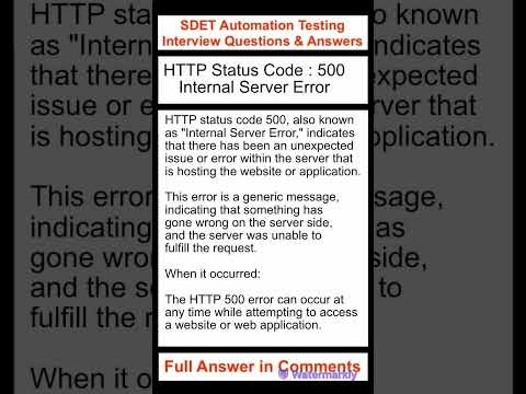 API Testing : HTTP Status Code : 500 : Internal Server Error