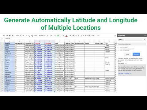 How to Generate Automatically Latitude and Longitude of Multiple Locations