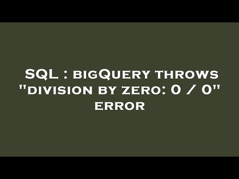 SQL : bigQuery throws