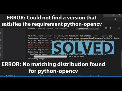 SOLVED : ERROR: Could not find a version that satisfies the requirement python-opencv