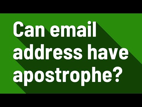 Can email address have apostrophe?