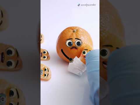 Orange C-Section - 5 BABIES 😱🍊 Leave a like for the little ones❤️ #fruitsurgery #shorts  #animation