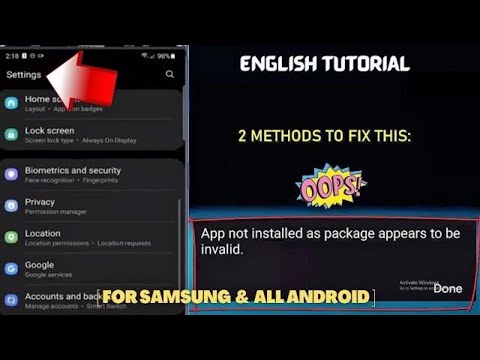 App Not Installed As Package Appears To Be Invalid Samsung || Android-Fixed  [Any App Or APK]