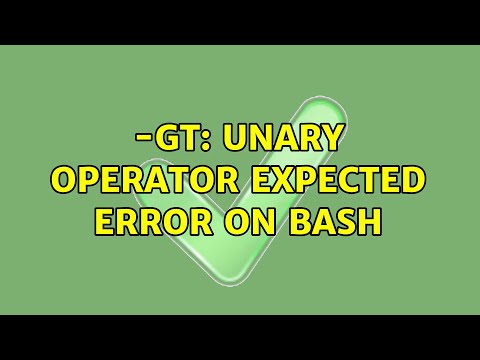 Ubuntu: -gt: unary operator expected error on bash