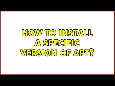 How to install a specific version of apt?