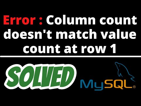 Error Column count doesn't match value count at row 1 SOLVED in Mysql