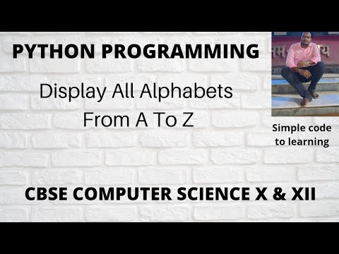 6: Python  Program to display all alphabets from A to Z (Hindi)
