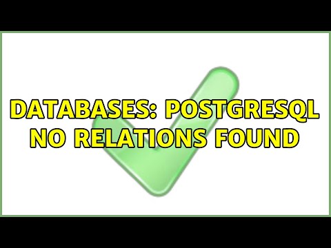 Databases: PostgreSQL no relations found