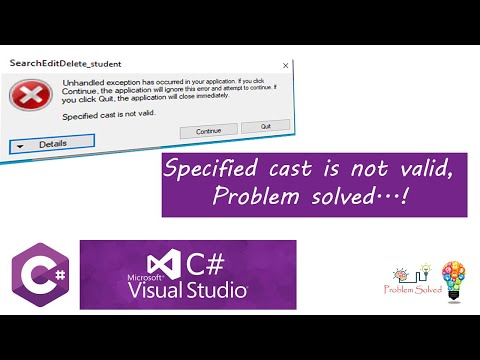 Specified Cast is not valid C#| Windows Form Application| Desktop Application