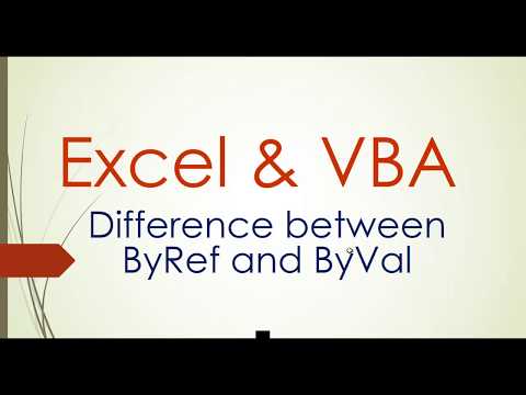 byRef and byVal VBA
