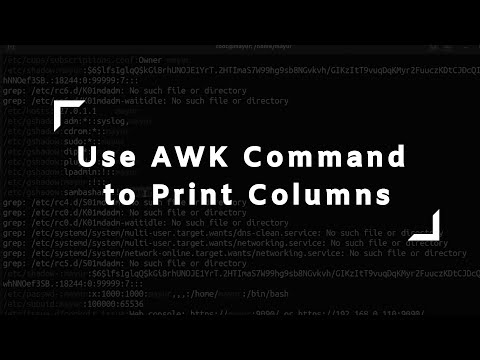 How to Print Columns Using 'awk' Command