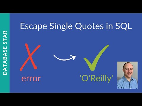 How to Escape Single Quotes in SQL