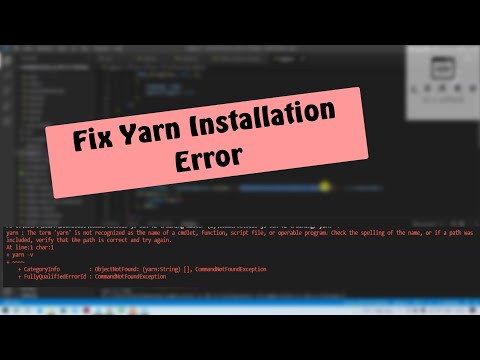 How to fix the Yarn Installation Error