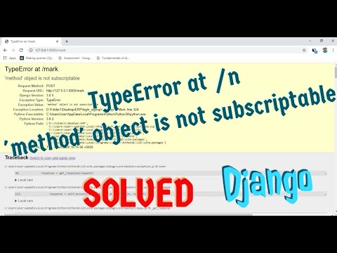 TypeError at /n'method' object is not subscriptable