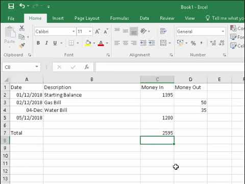 Excel Create an Income and Expenditure Spreadsheet