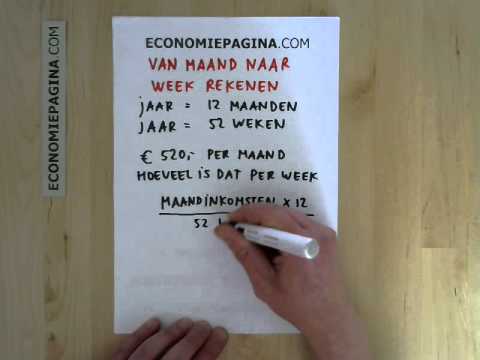 Van week naar maand rekenen (Economiepagina.com)