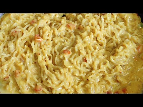 Easy Creamy Cheesy Noodles in Milk (ASMR)