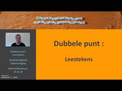 Dubbele punt : Leestekens