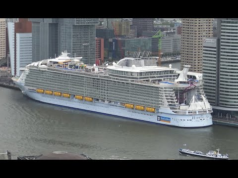 4K | Amazing HARMONY OF THE SEAS maiden call Rotterdam