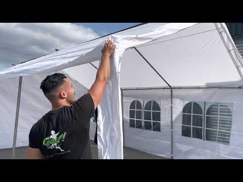 Opbouw instructie Partytent PE Tent 4x6 3x6 3x3 3x4 4x4 4x8 opzetten